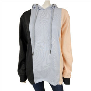 Free Planet Block Color Long SLeeve Hoodie Size M